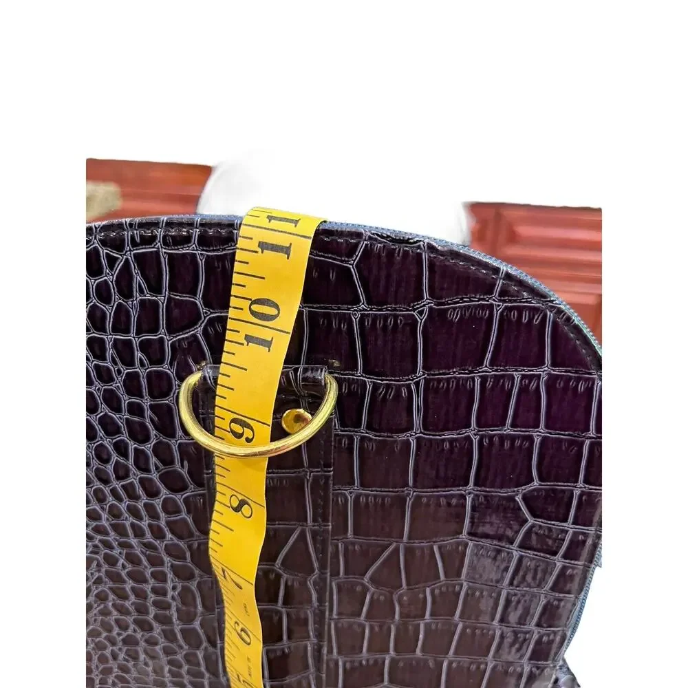 SeneGence Large Purple Crocodile Luxury Makeup, Jewelry, Etc.‎ LARGE Travel Tote